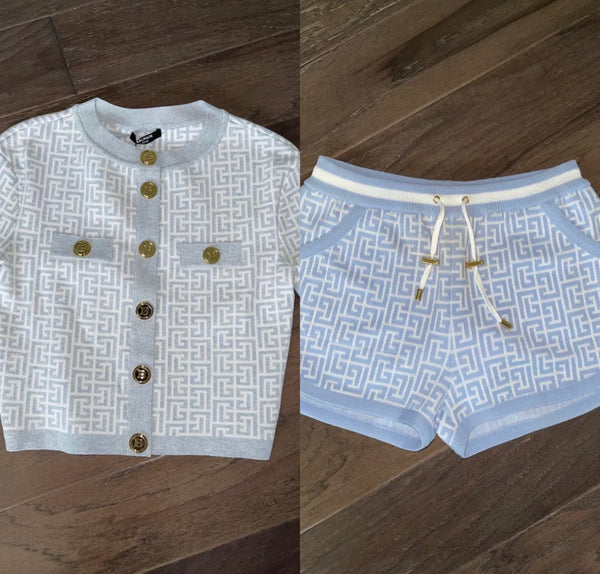 Balmain Two Piece Short Set