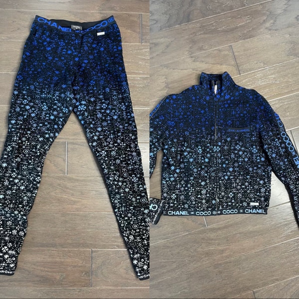 Blue Chanel Two Piece Set