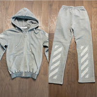 Off White Grey Jogging Set